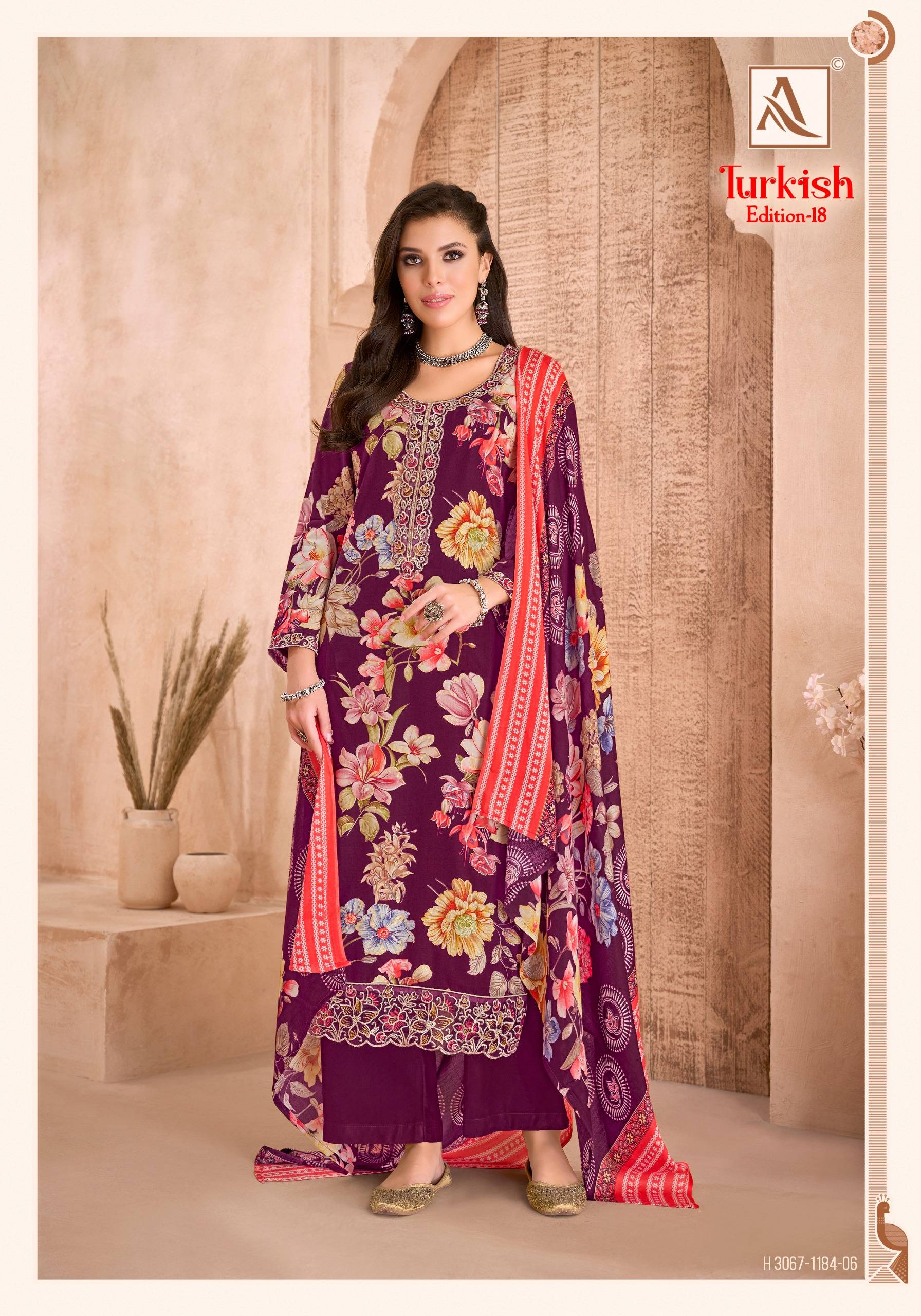 TURKISH VOL 18 BY ALOK SUIT 01 To 06 Series Beautiful Festive Suits Stylish Colorful Fancy Casual Wear & Ethnic Wear VISCOSE REYON Dresses At Wholesale Price